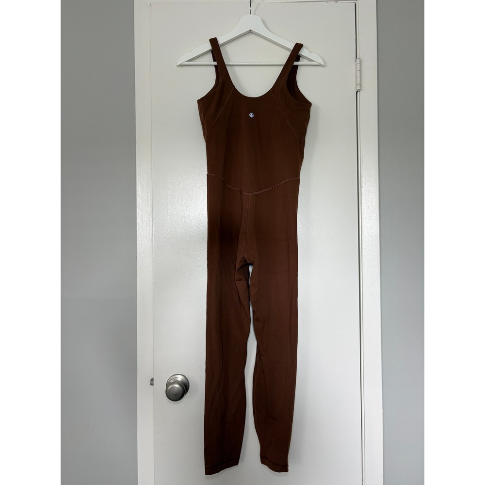 NEW Lululemon Align Bodysuit 25 Ancient Copper Nulu Jumpsuit Size 6 Layer W1DSIS - Picture 3 of 7